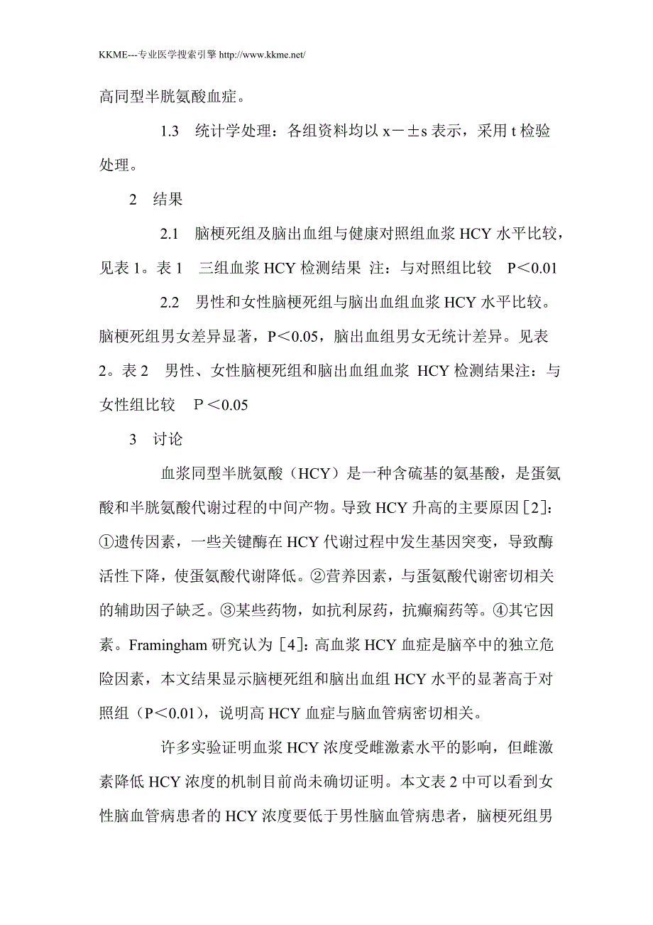 脑血管病患者血浆同型半胱氨酸浓度的变化及意义_第2页