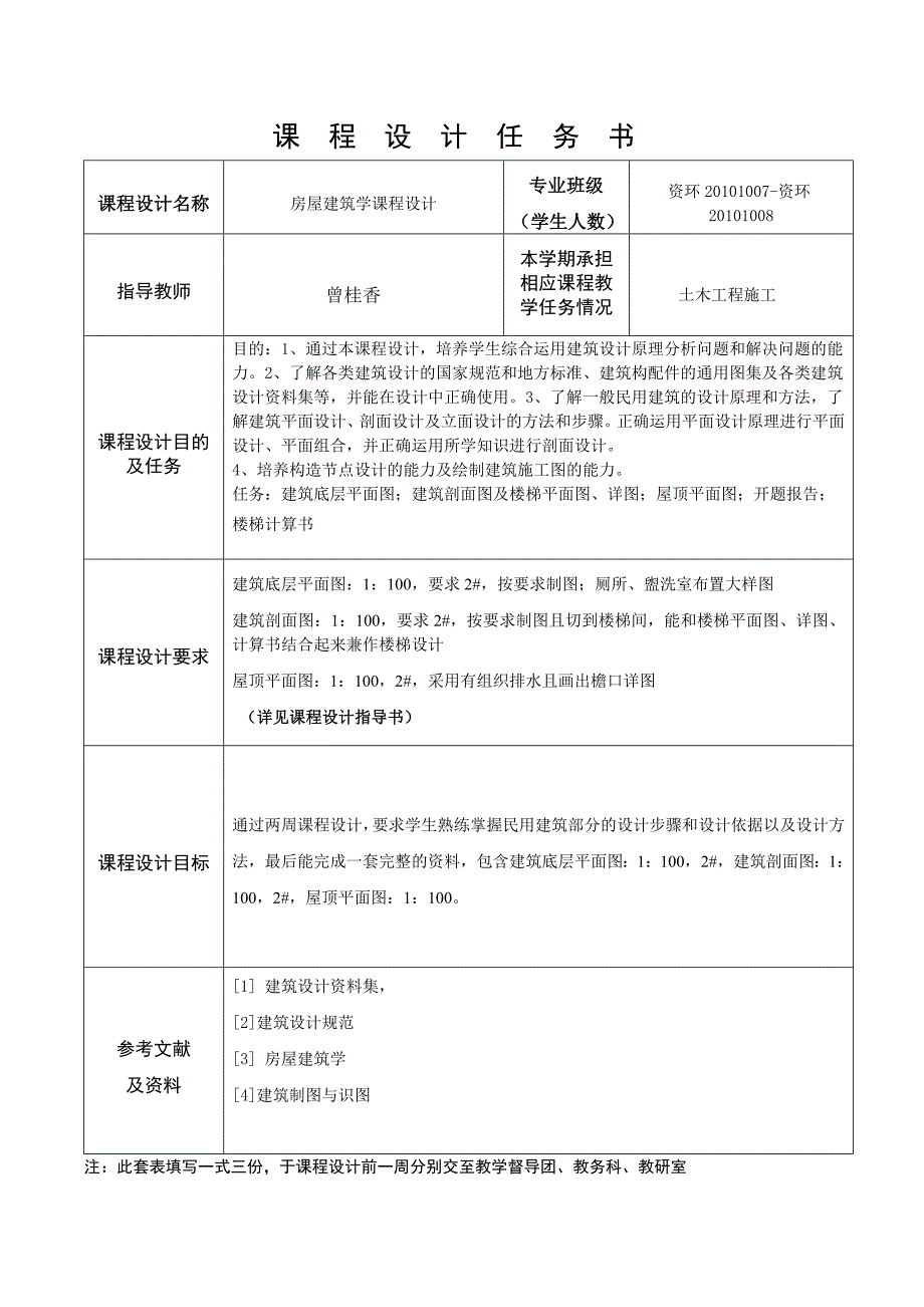 《房屋建筑学》课程设计计划书_第2页