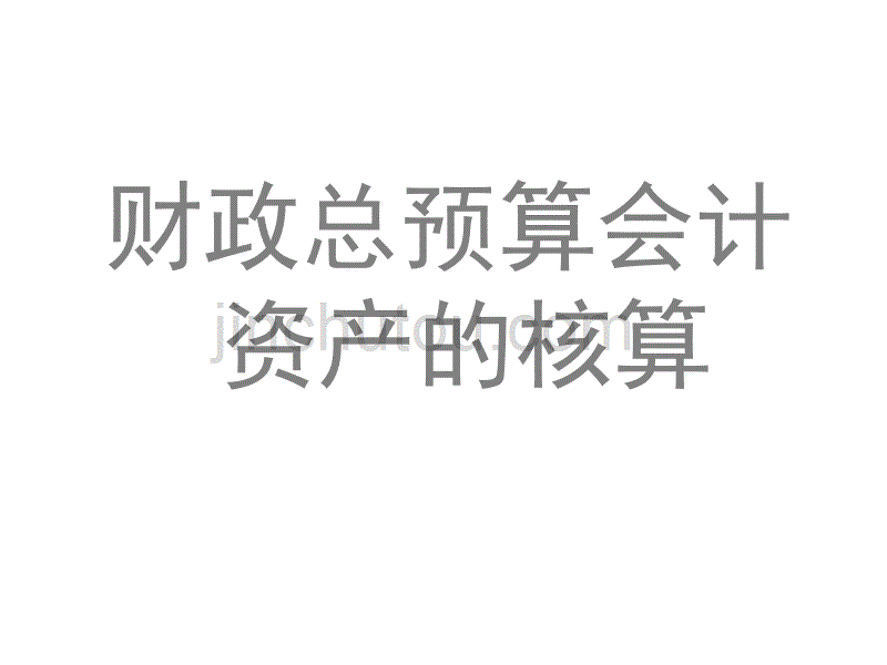 财政总预算会计资产的核算_第1页