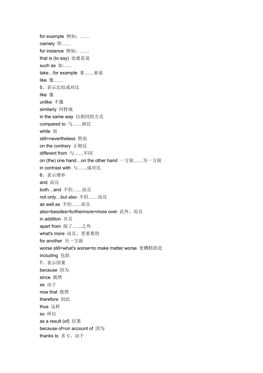 英语写作过渡性词语_第4页