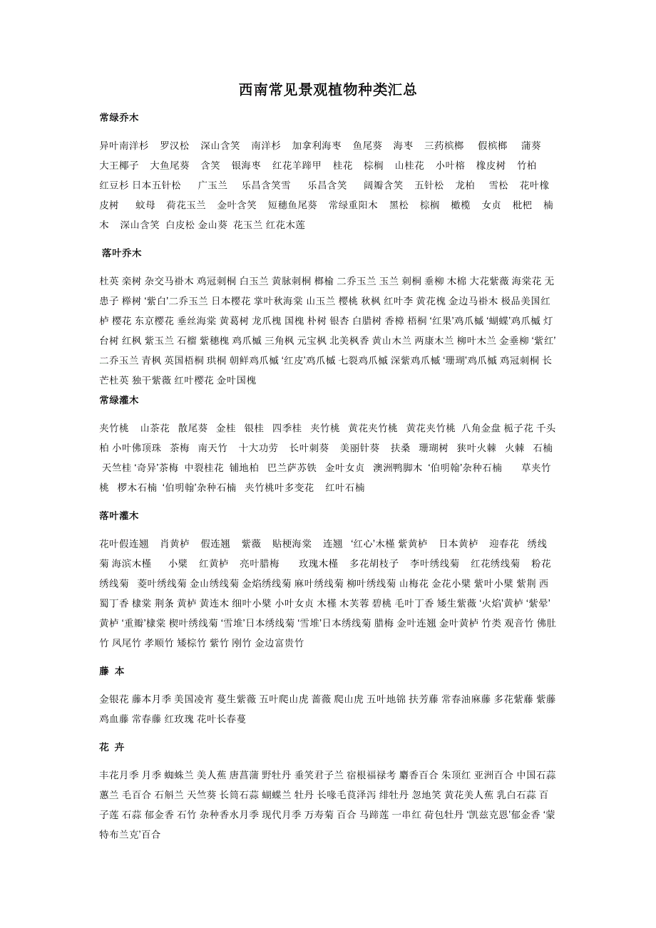 西南地区常见景观植物_第1页