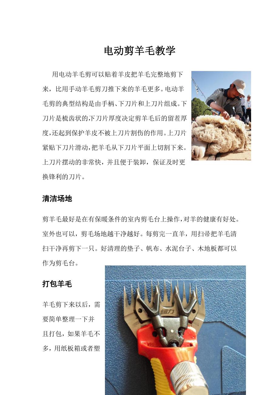 电动剪羊毛剪推教学_第1页