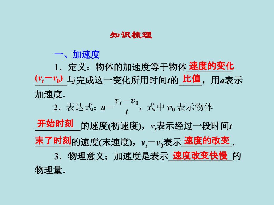 （课堂设计）2014-2015高中物理 1.4 怎样描述速度变化的快慢课件 沪科版必修1_第4页