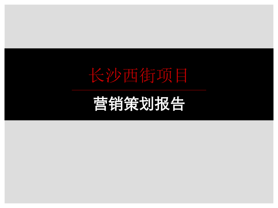 长沙西街商业项目营销策划报告_第1页