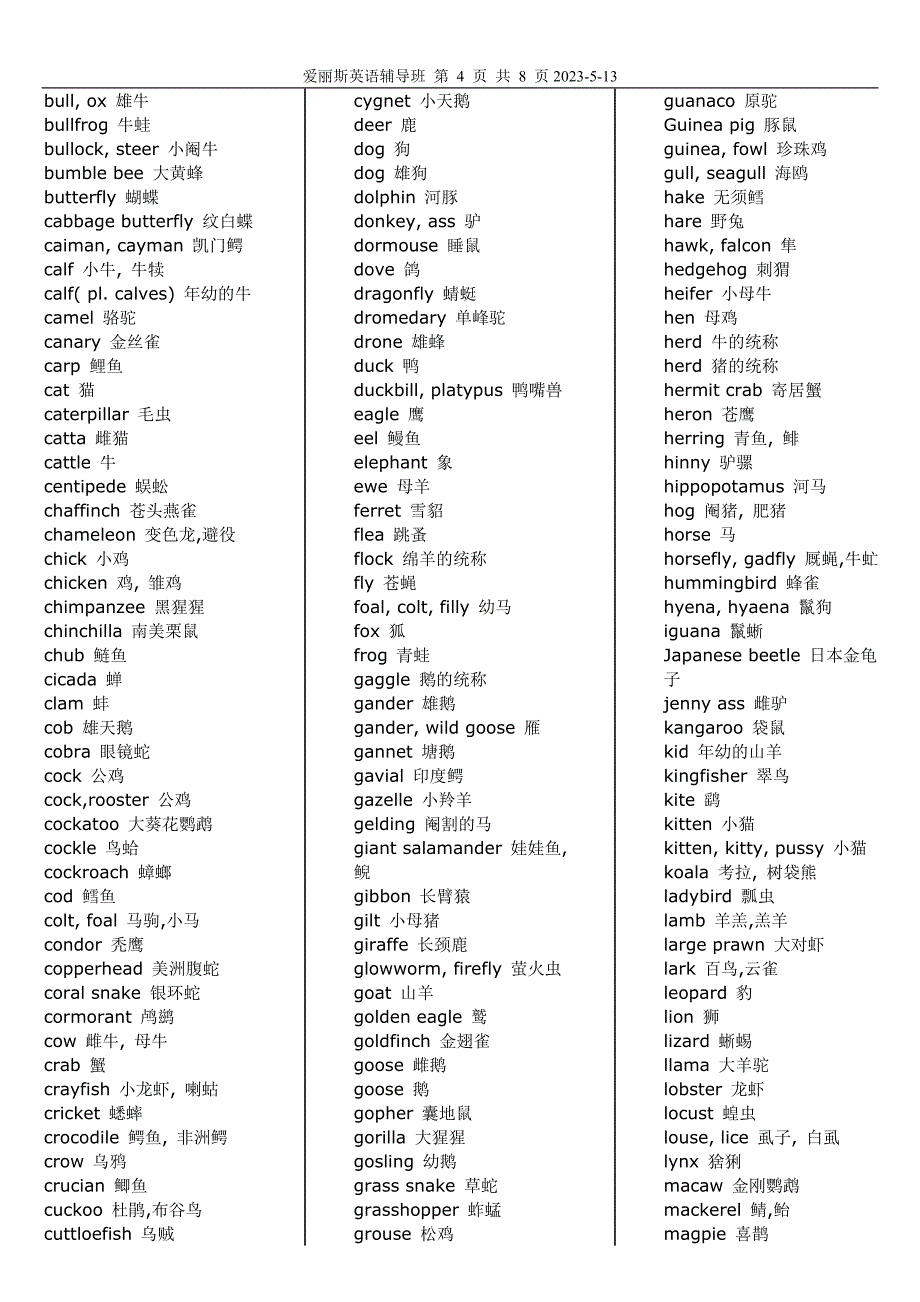 实用英语词汇大全_第4页