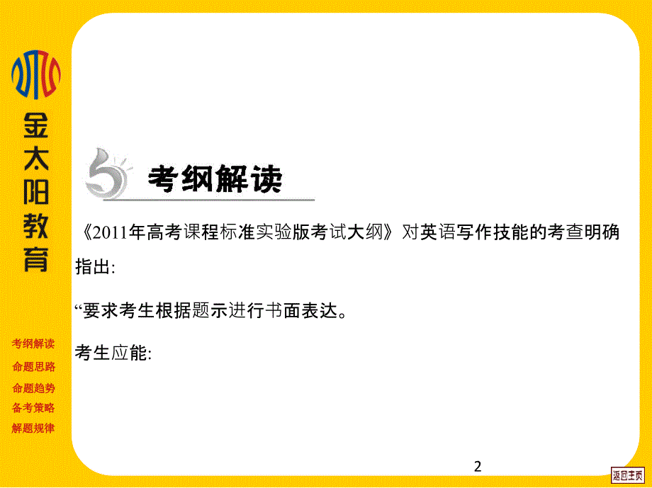 2012年高考重点难点专题透析：第20专题 书面表达课件_第2页