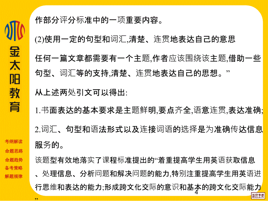 2012年高考重点难点专题透析：第20专题 书面表达课件_第4页