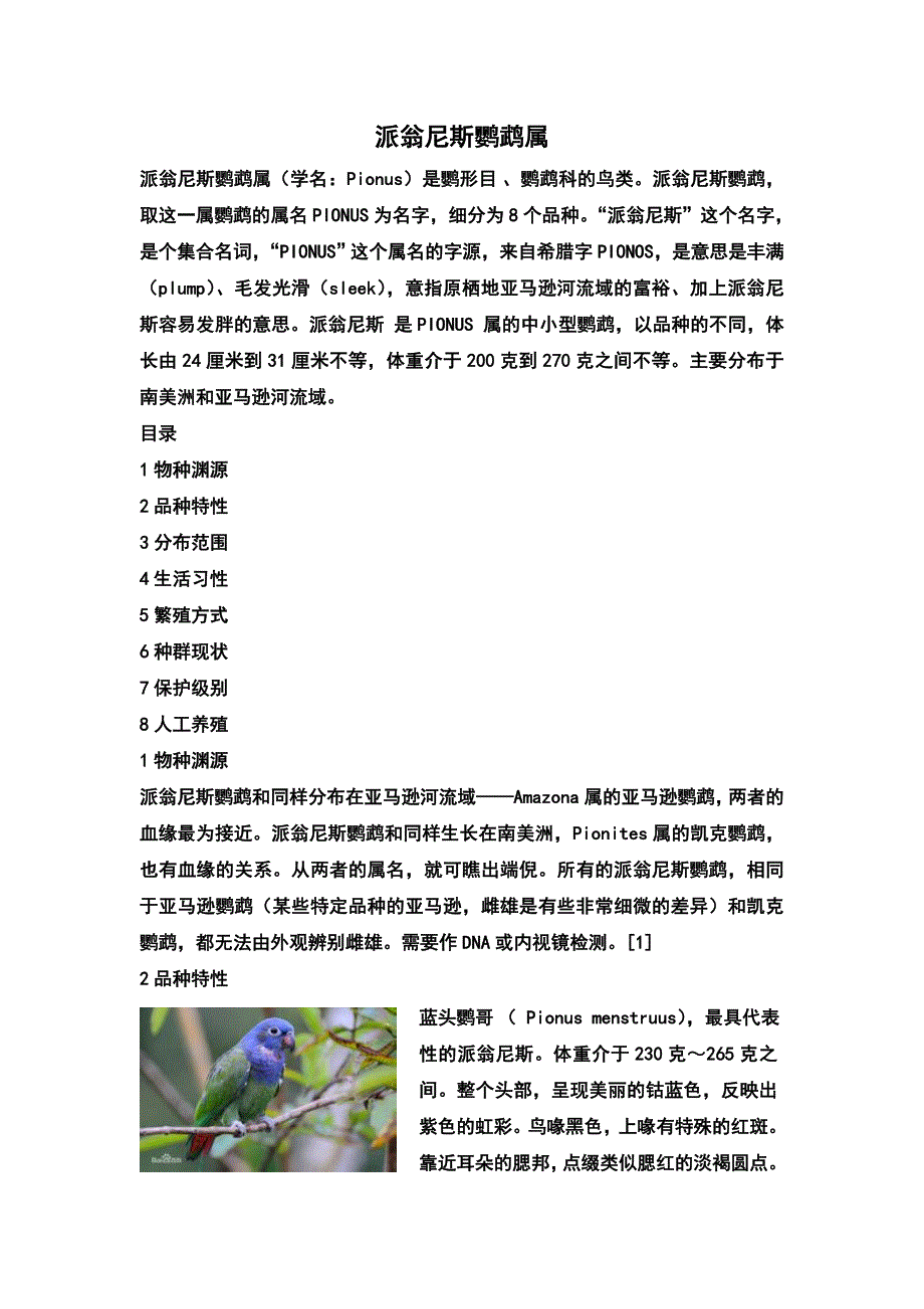 派翁尼斯鹦鹉属_第1页