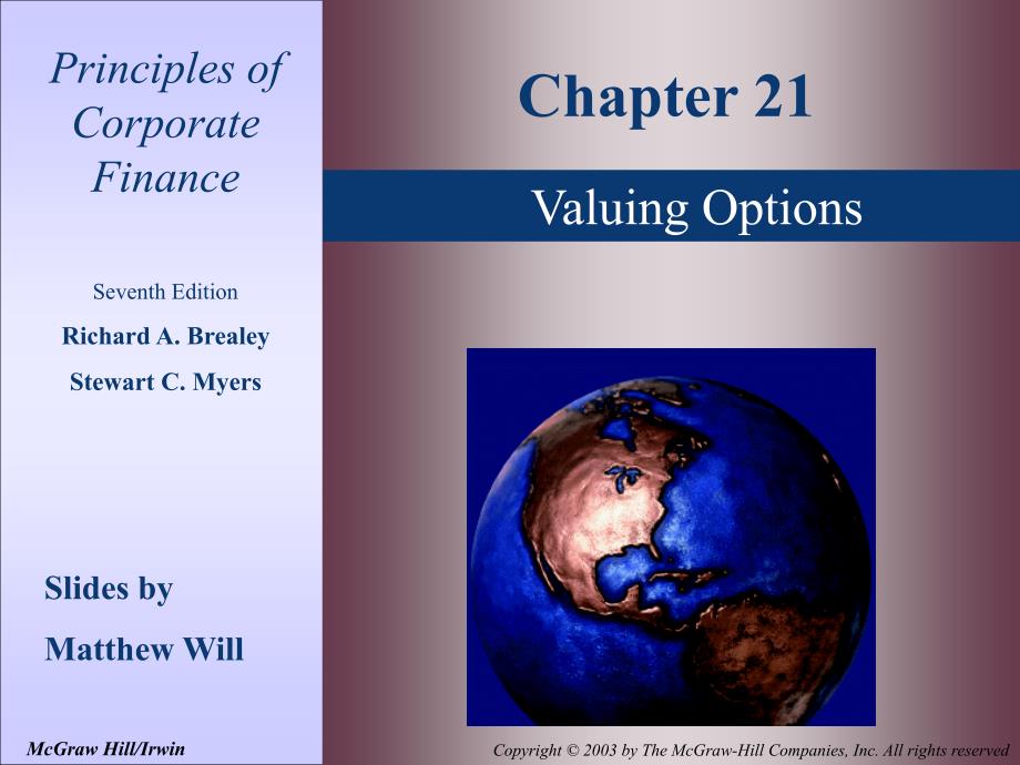 Chapter_21Valuing Options(公司金融,英文版)_第1页