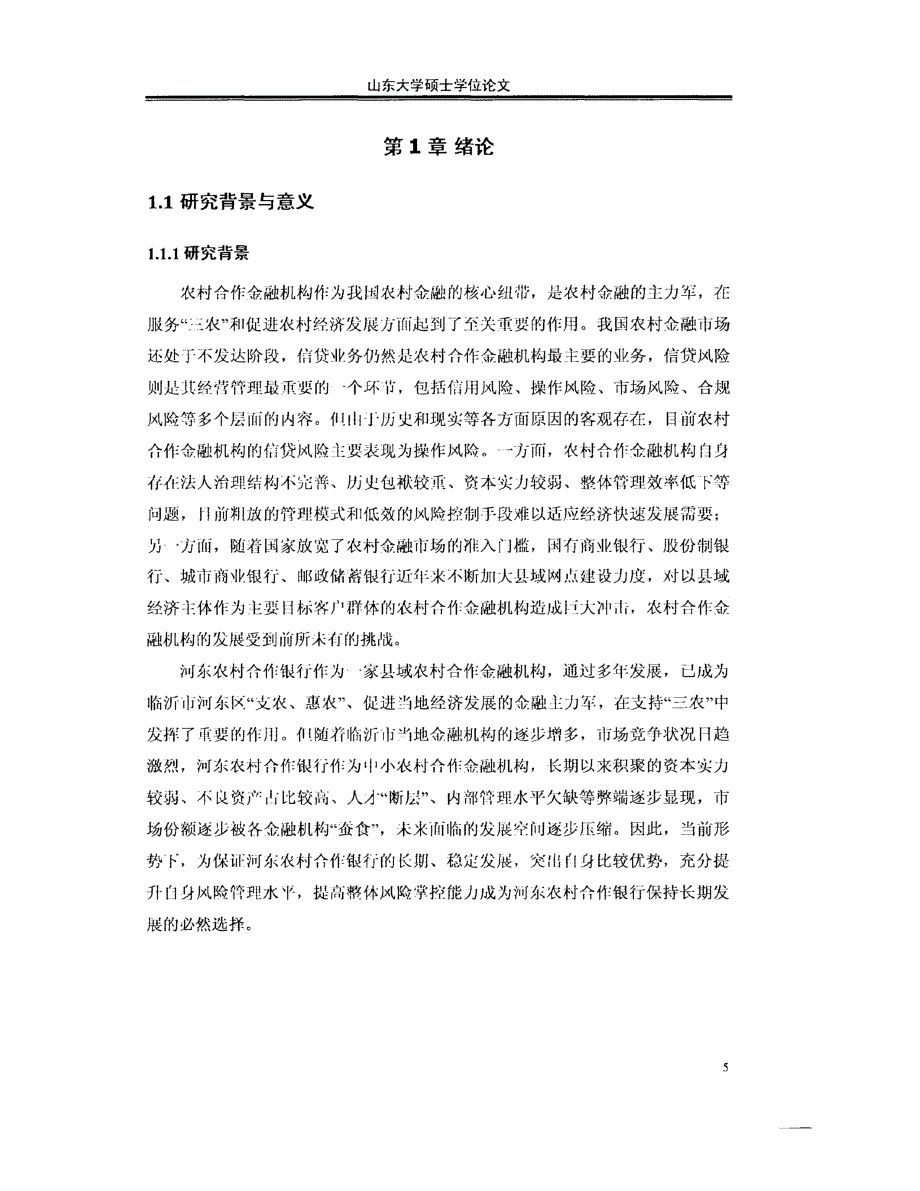 河东农村合作银行信贷风险管理研究参考_第1页