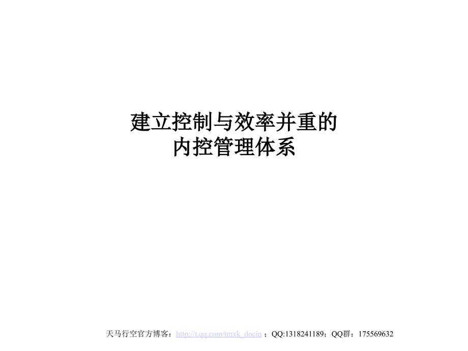 建立控制与效率并重的内控管理体系ppt_第1页