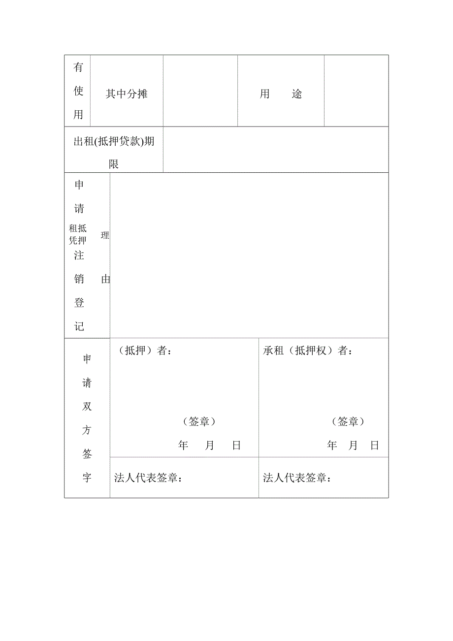 土地使用权出租、抵押注销登记申请审批表_第4页