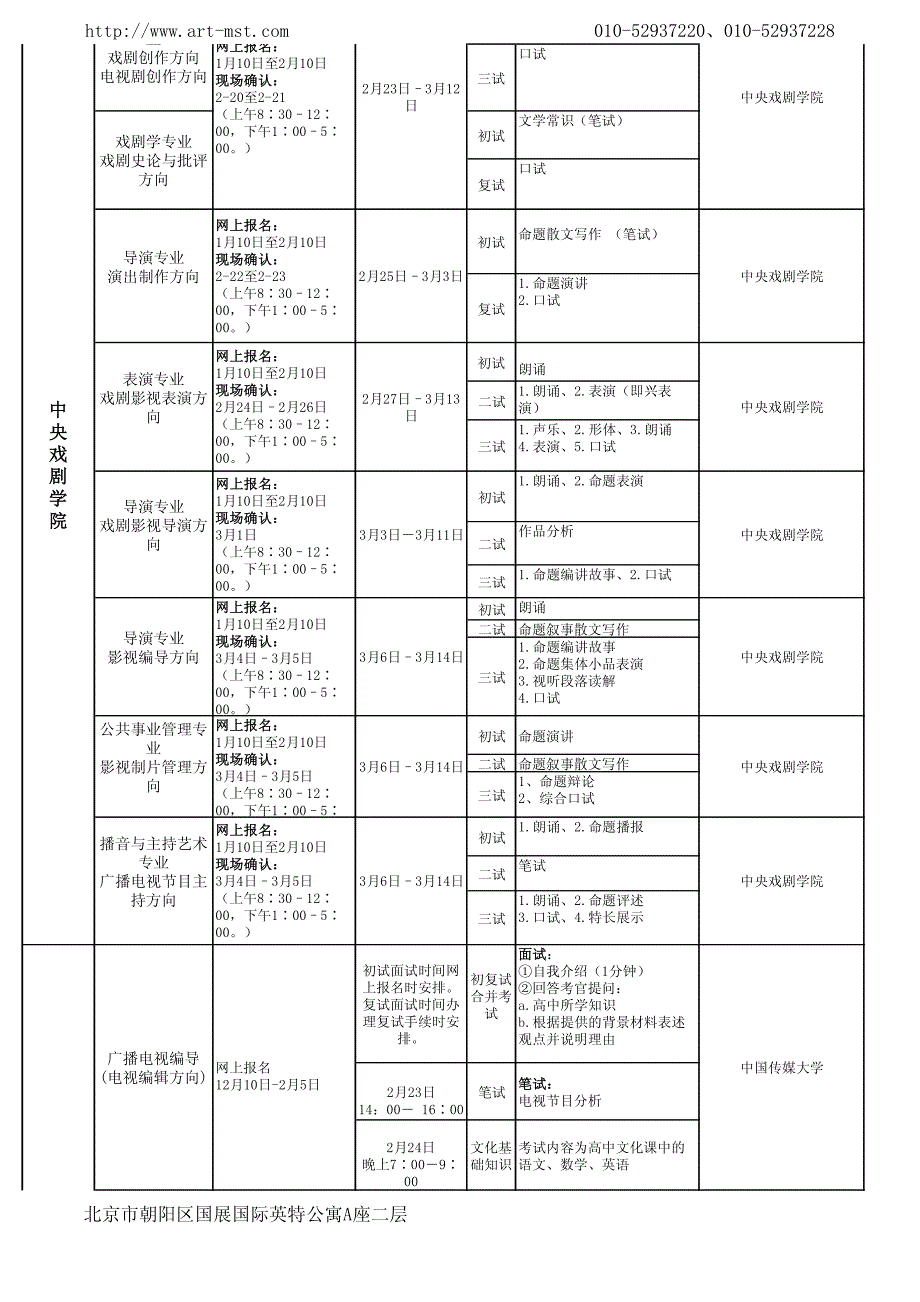 传媒类在京考试详情_第4页