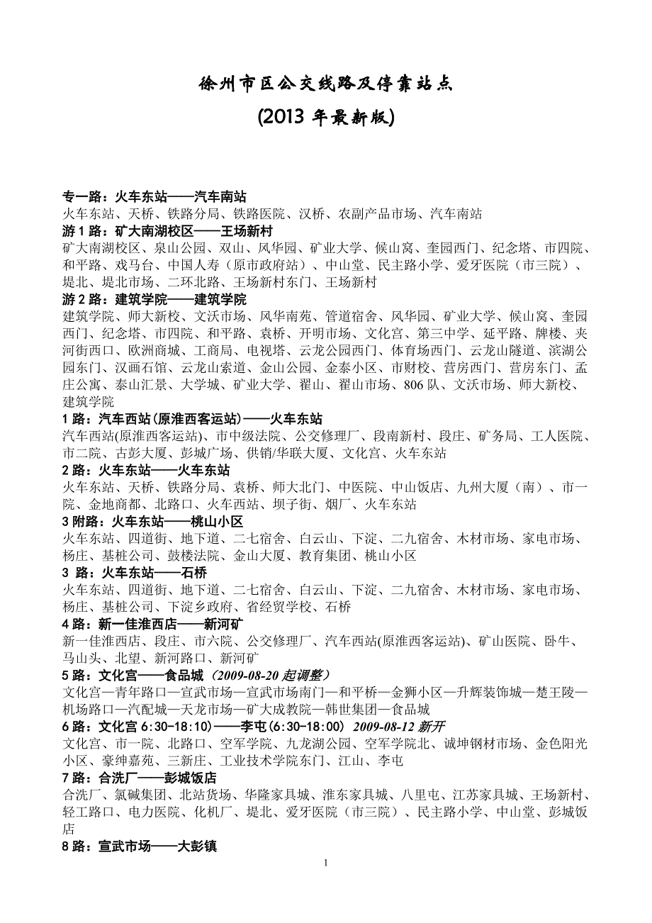 徐州2013最新公交线路_第1页