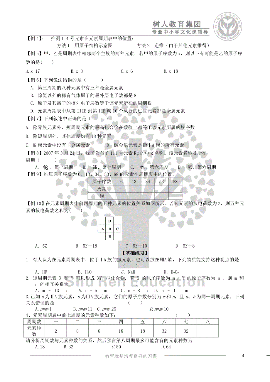 一对一讲义元素周期表_第4页