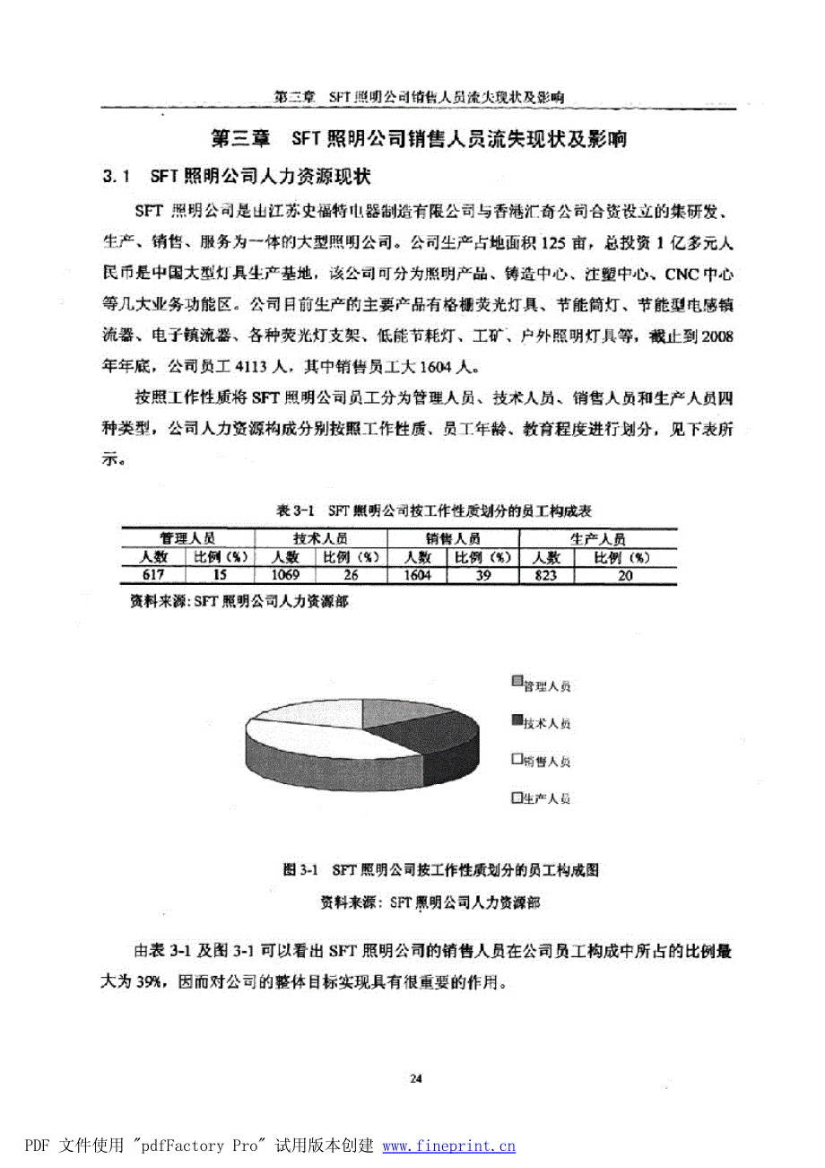 sft照明公司销售人员流失问题研究参考1_第1页