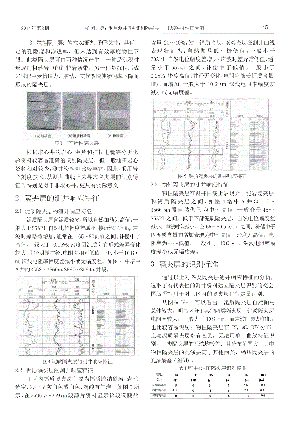 利用测井资料识别隔夹层_以塔中4油田为例_第2页