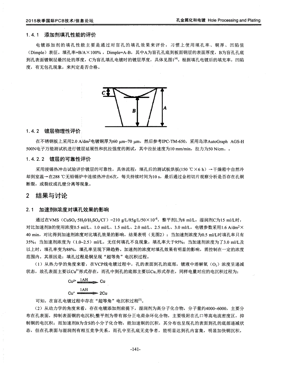 快速填盲孔电镀铜添加剂的研究_第3页