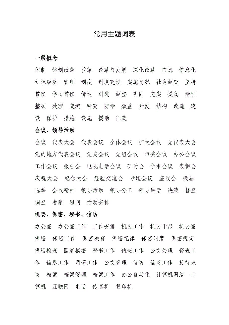 常用主题词表_第1页
