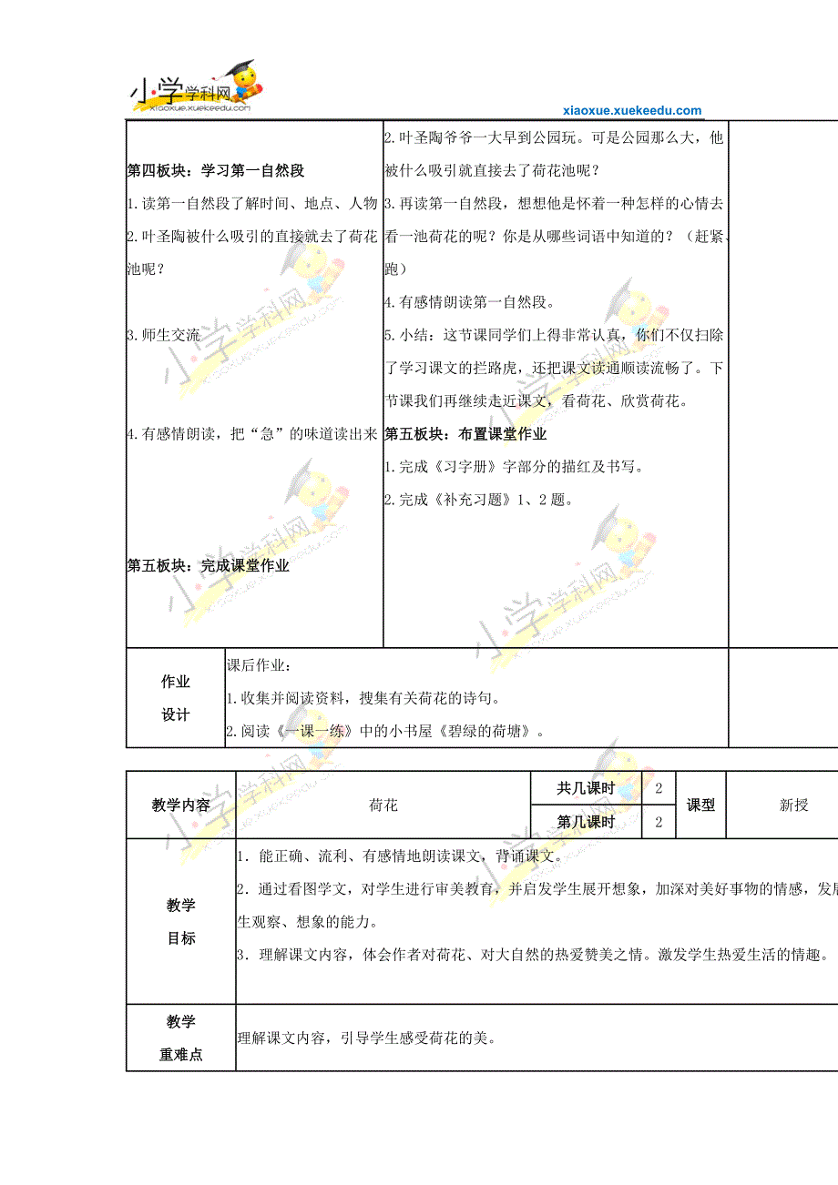 三年级下语文教学设计(A)-荷花-苏教版_第3页