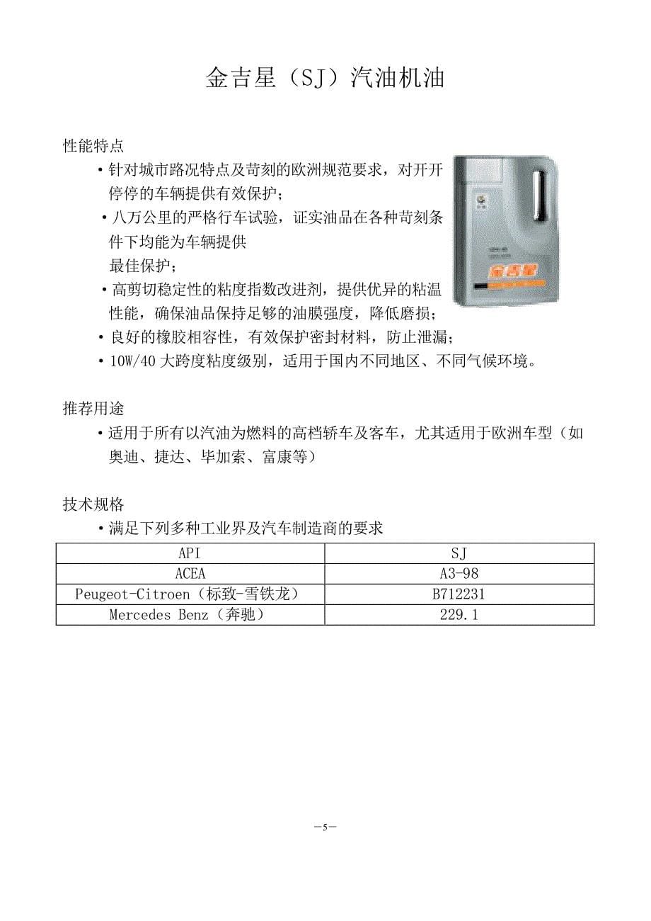 长城内燃机油产品介绍_第5页