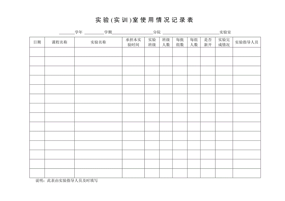 实验(实训)室使用情况记录表_第1页