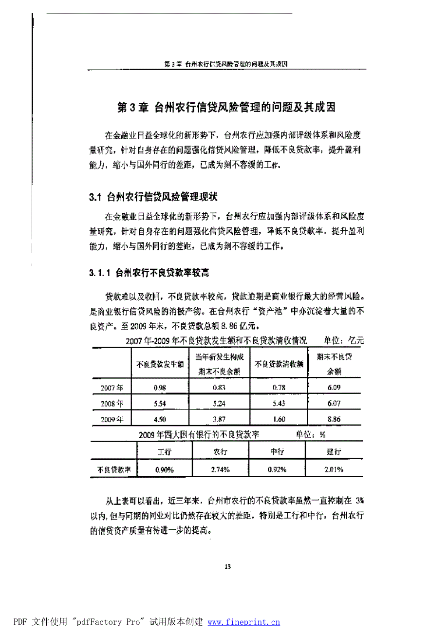 台州农行信贷风险管理探索1_第1页