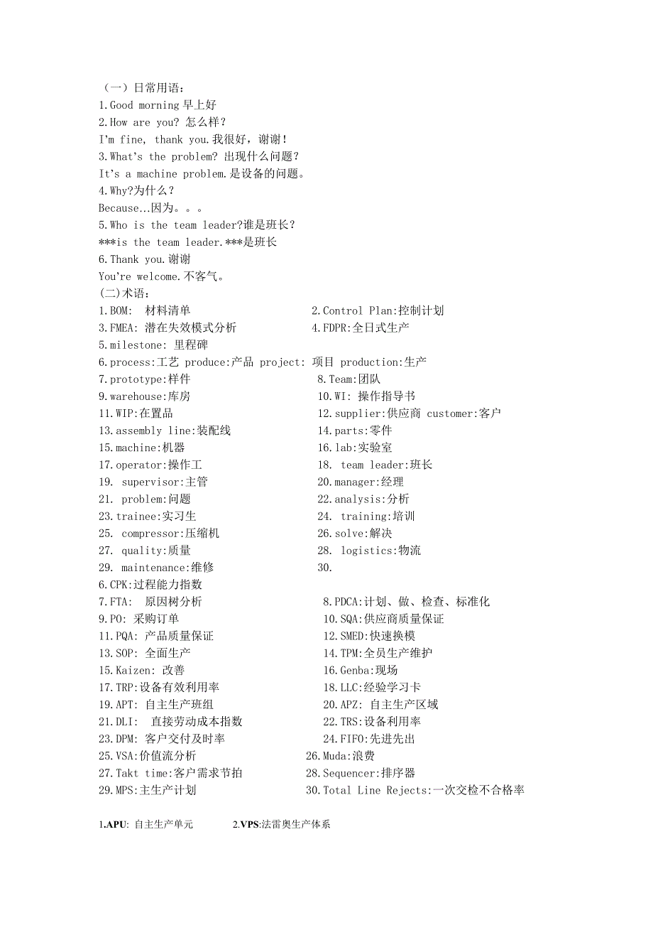 生产相关英语术语_第1页
