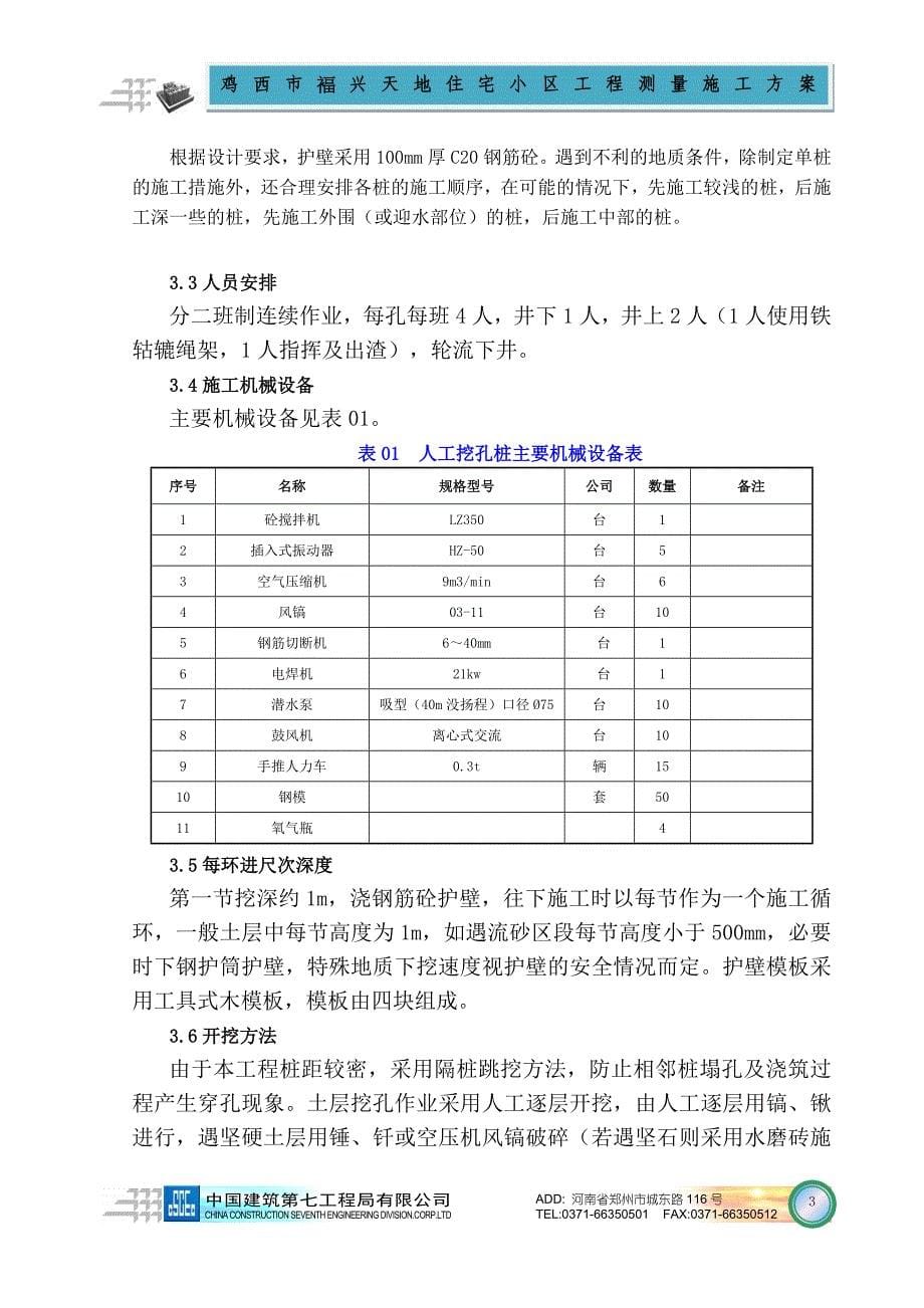 褔兴天地住宅小区人工挖孔桩_第5页