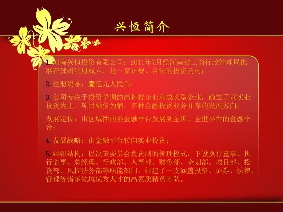 新春 兴恒简介 投资公司简介 投资公司宣传 投资公司PPT 企业宣传_第2页