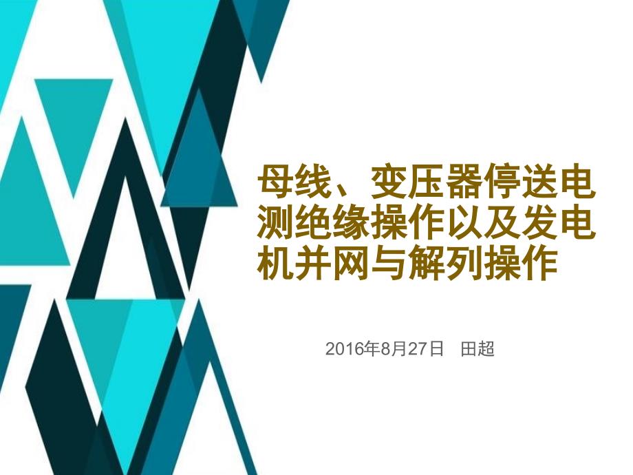母线、变压器停送电测绝缘操作以及发电机并网与解列操作_第1页