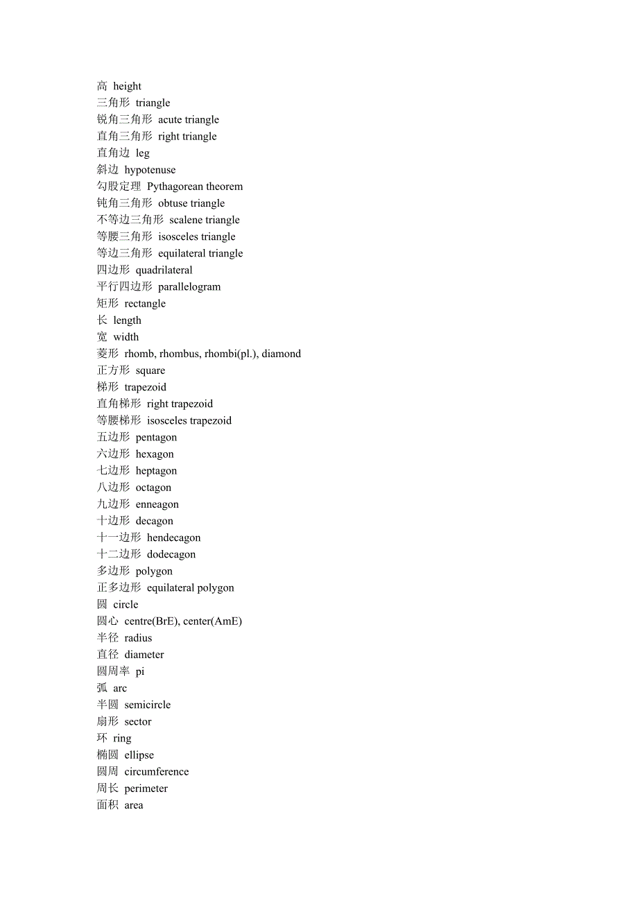 数学名词中英对照_第4页