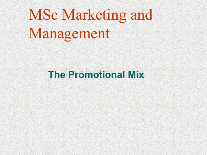 市场营销讲义2002 Promo Mix_第1页