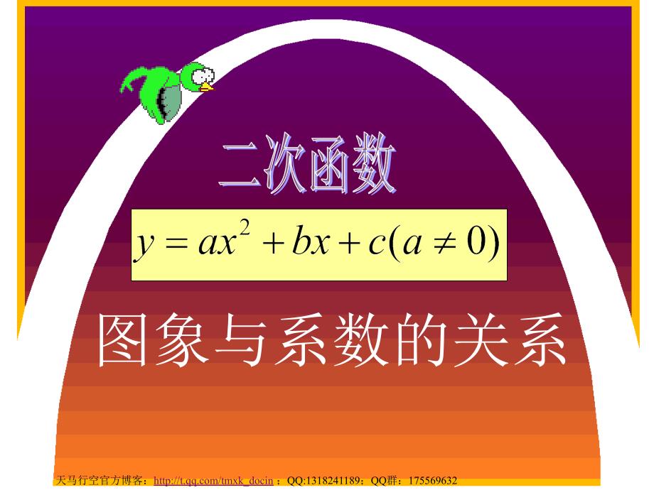 【初中数学课件】二次函数与系数的关系ppt课件_第1页