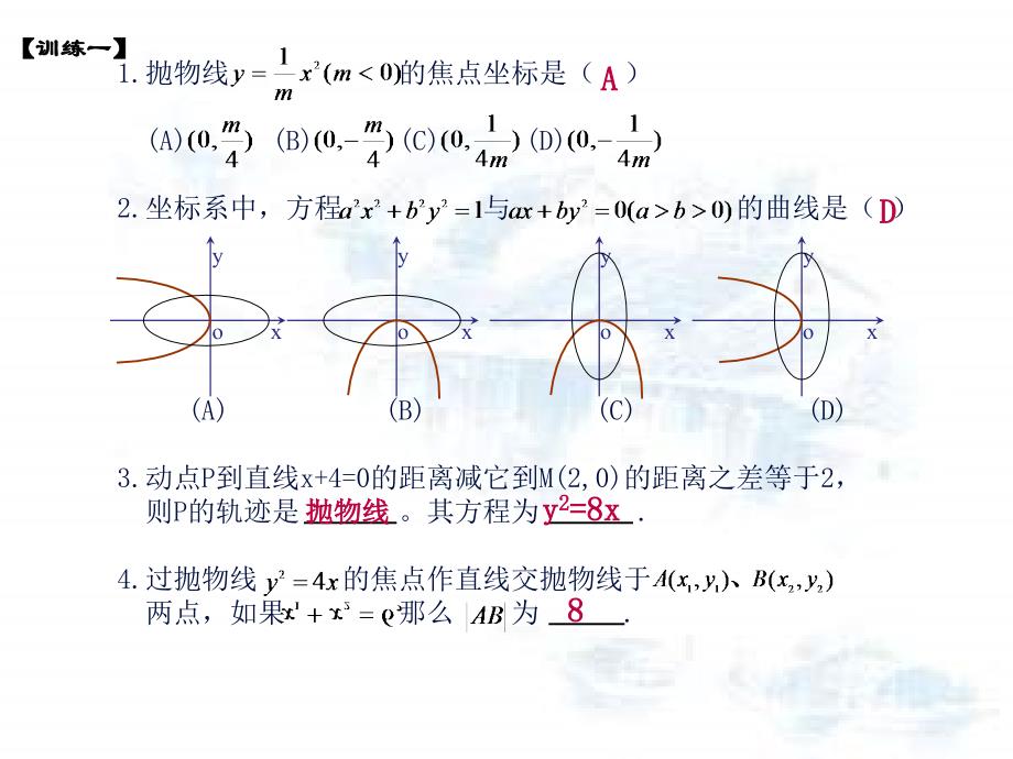 【高中数学课件】抛物线复习课_第3页