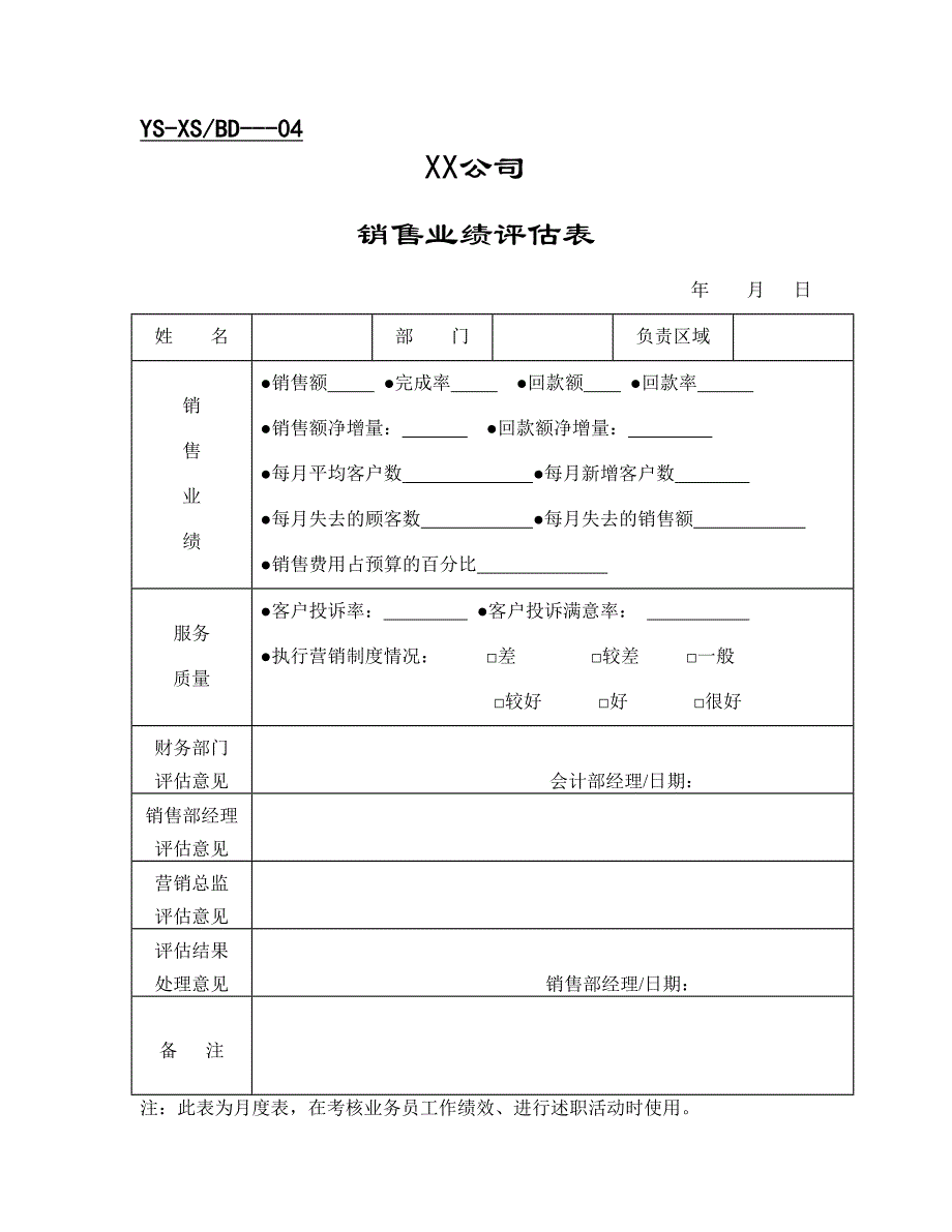 销售部表格doc_第1页