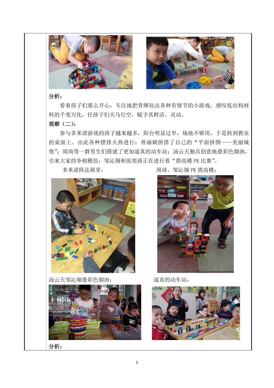 幼儿园大班探索性活动区游戏孩子们的多米诺_第2页