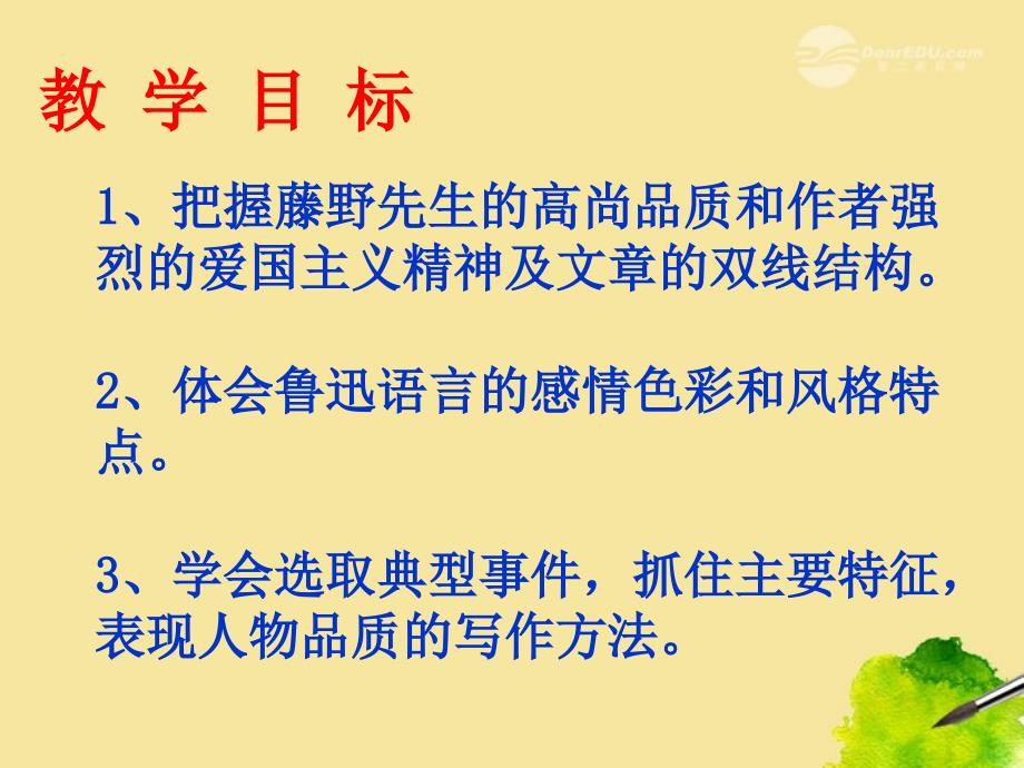 湖北省当阳市淯溪初级中学八年级语文下册《藤野先生》课件 人教新课标版_第1页