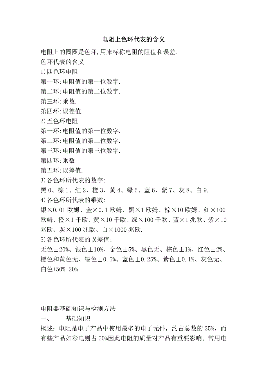 电阻上色环代表的含义_第1页