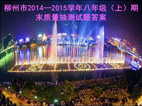 柳州市2014--2015学年八年级(上)期末质量抽测试题答案