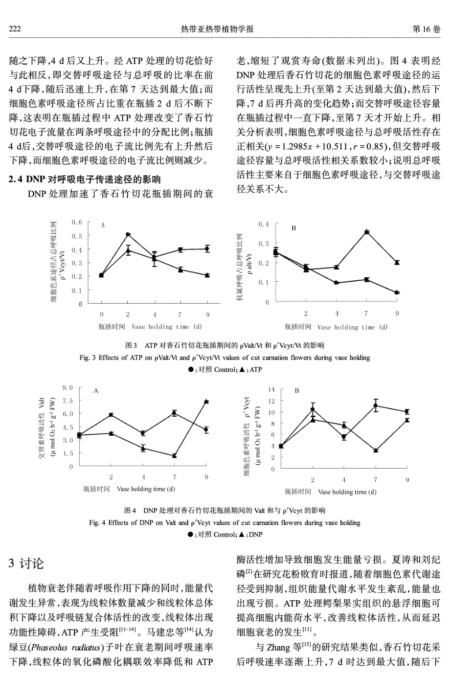 能量对香石竹切花在瓶插期间呼吸电子途径的影响_第4页