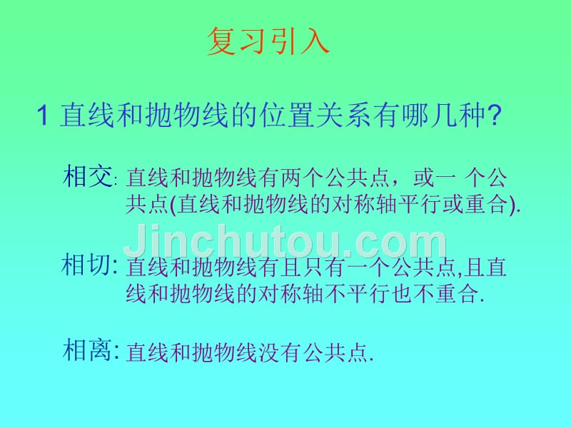 【高中数学课件】直线和抛物线的位置关系_第2页