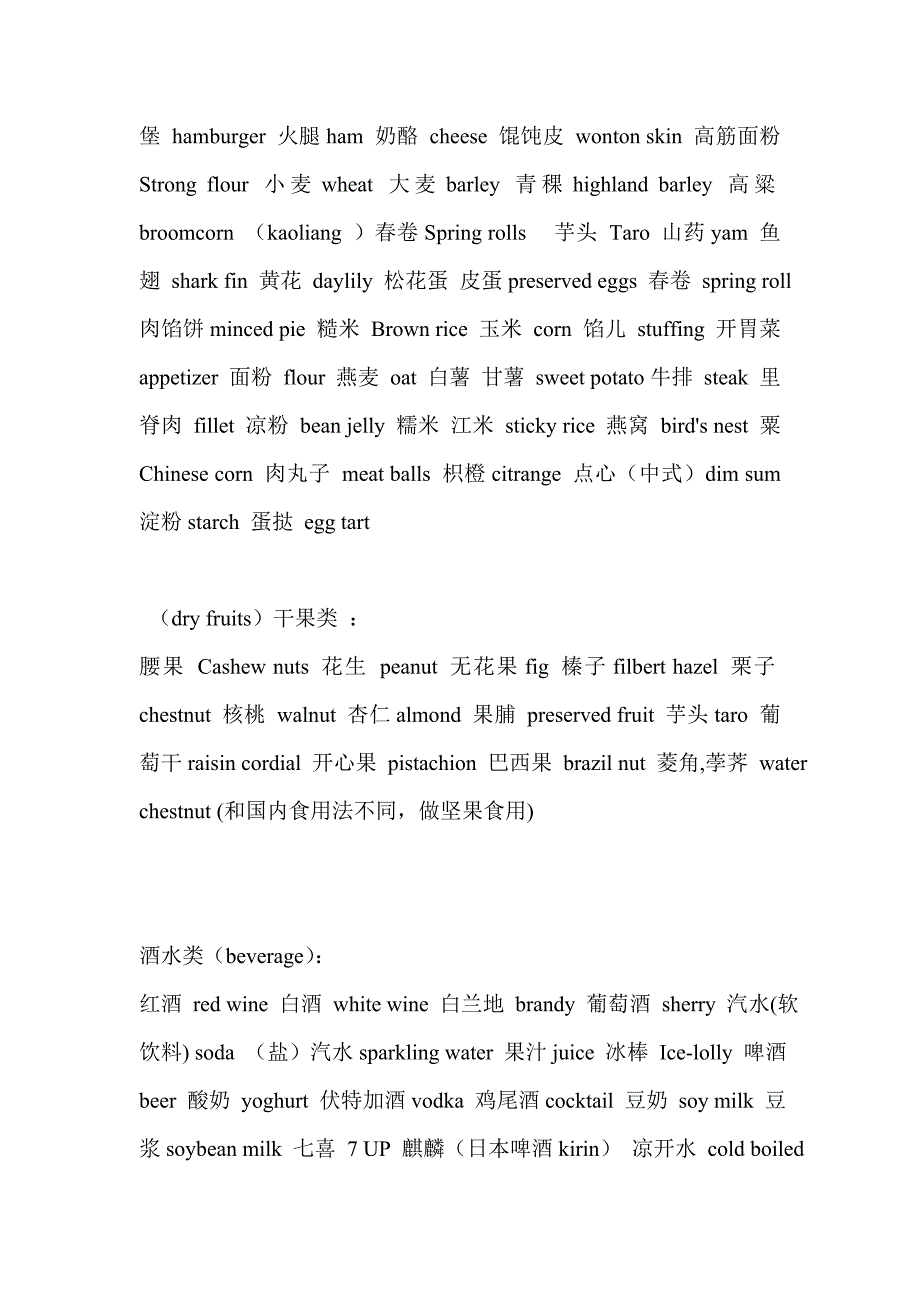 所有食品的英文翻译_第4页