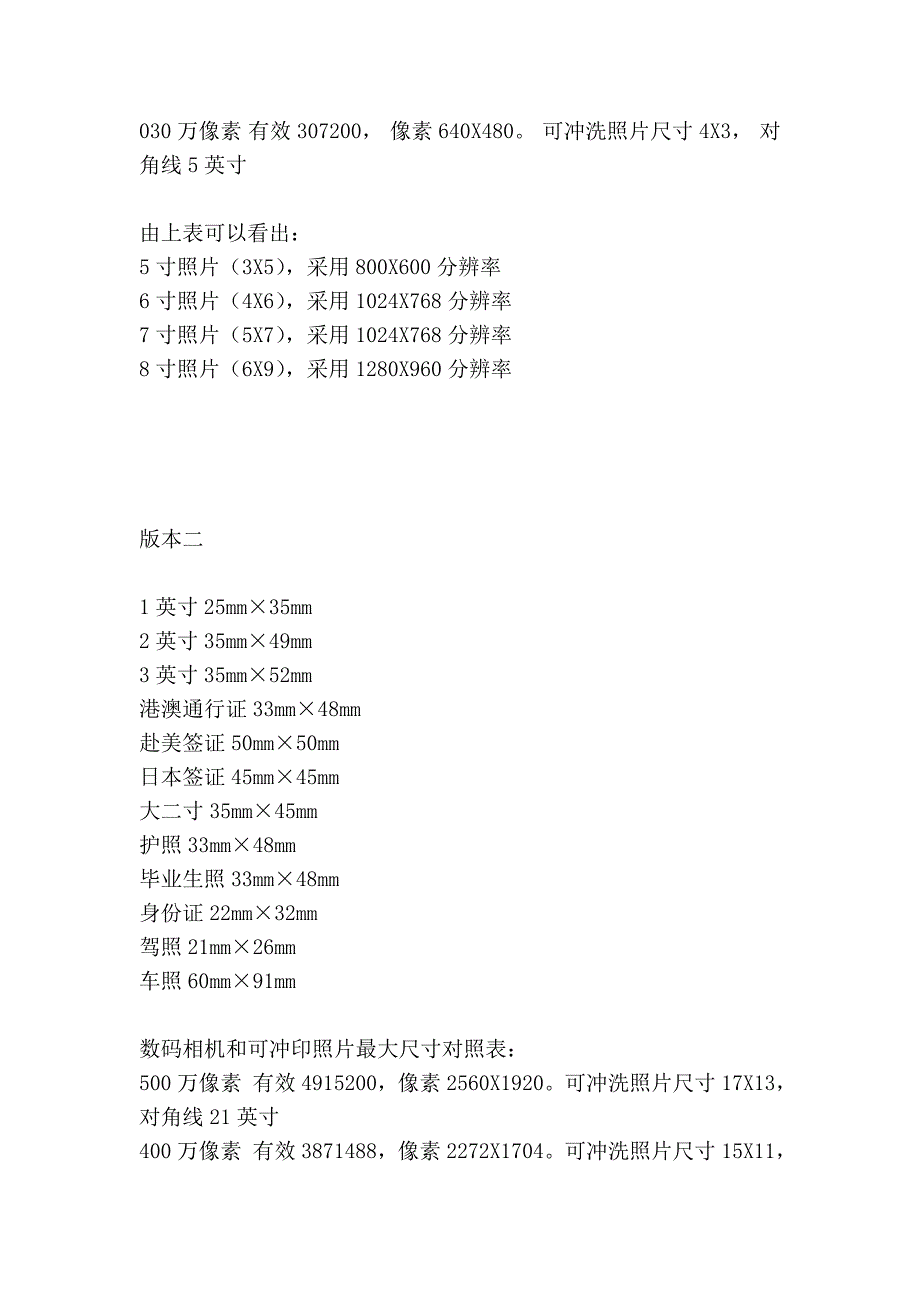 各种证件照片、名片等尺寸_第2页