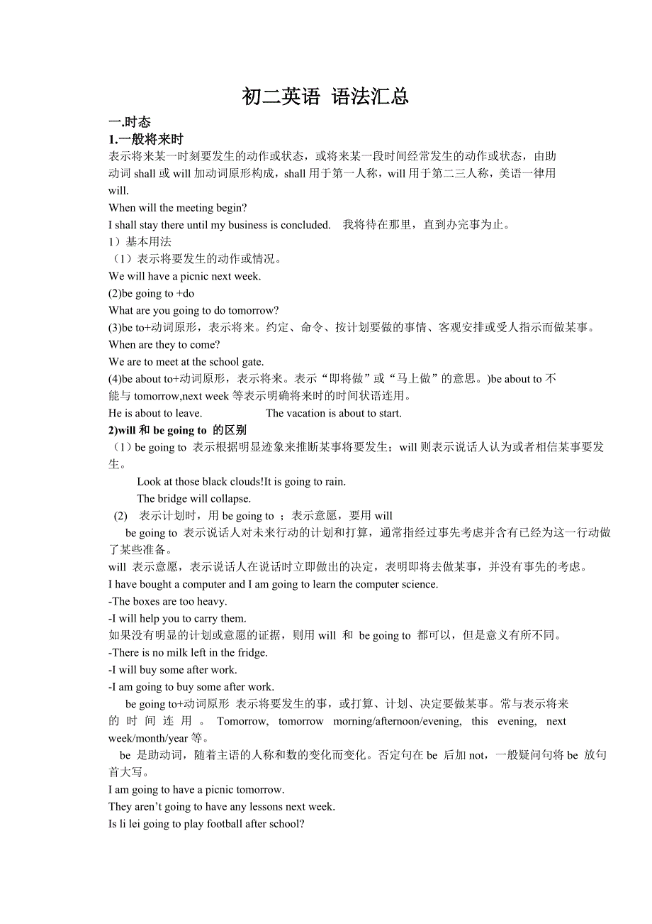 初二英语语法汇总_第1页