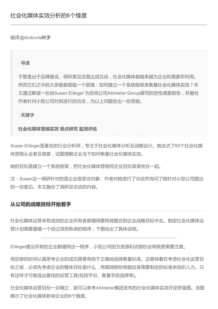 社会化媒体实效分析的6个维度_第1页