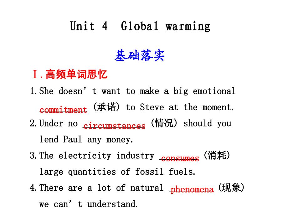 步步高配套课件 选修6 unit 4  global warming_第1页