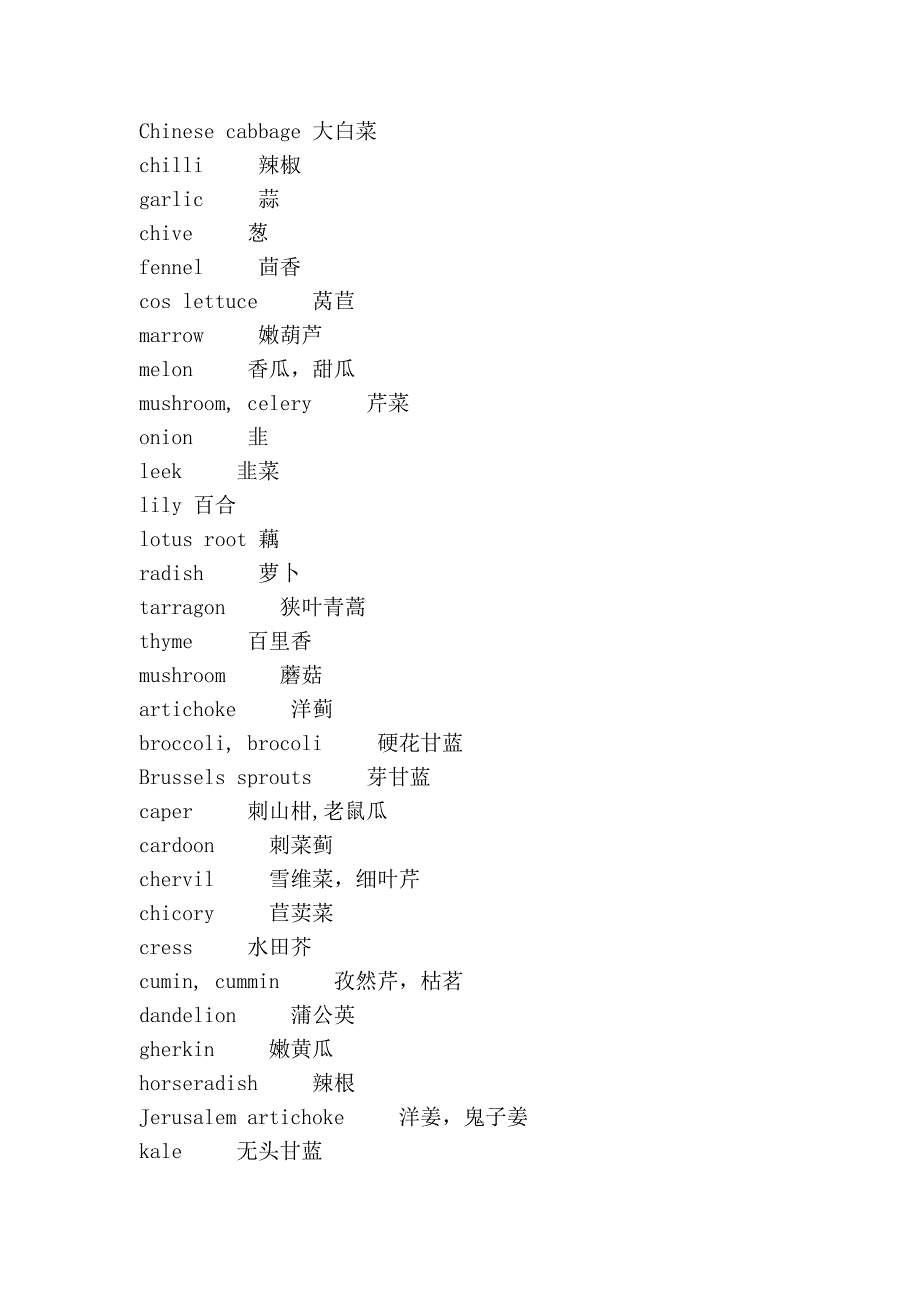英语单词分类——蔬菜类_第2页