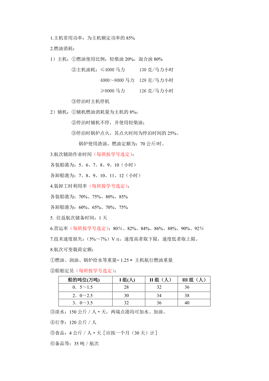 《船舶营运管理学》课程设计指导书_第2页