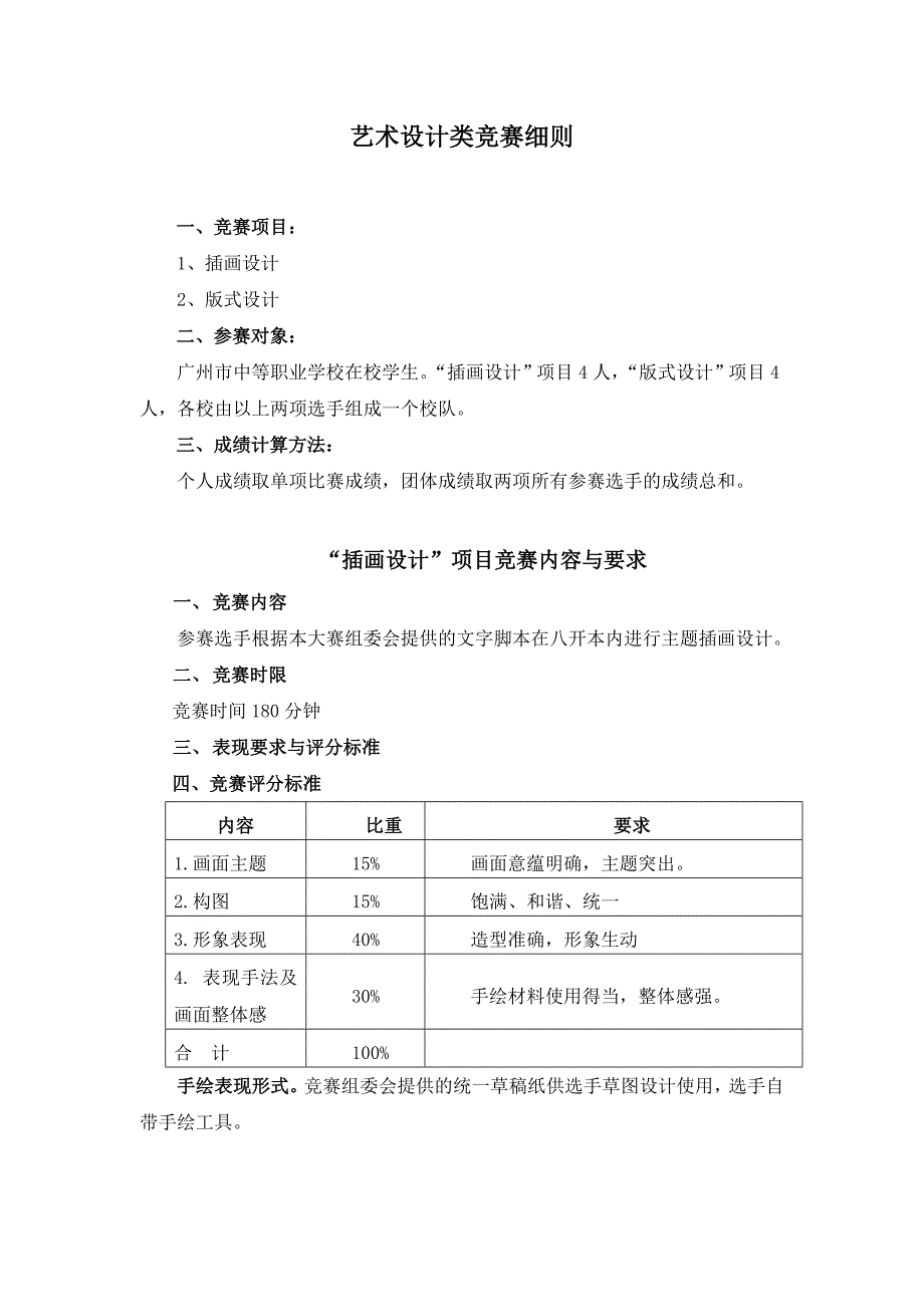 艺术设计类竞赛细则_第1页